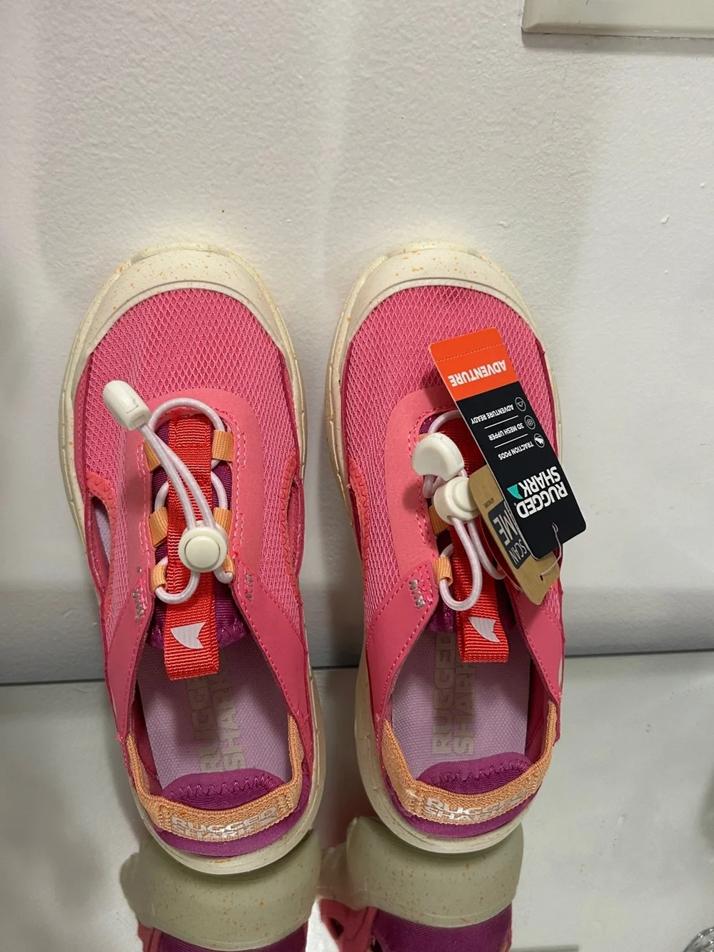 Rugged Shark Girls Pink Adventure Water Shoes Size 1 NWT